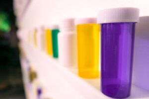 Empty pharmaceutical drug bottles