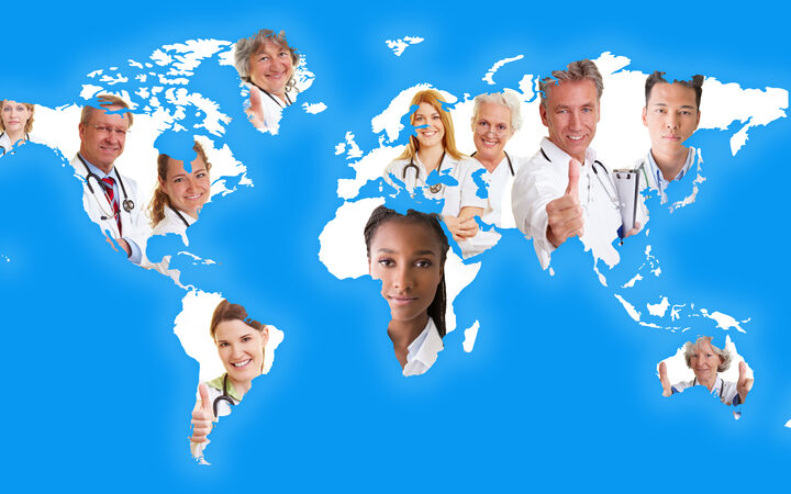 Map of satellite sites in clinical trial