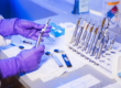 Person collecting clinical data samples