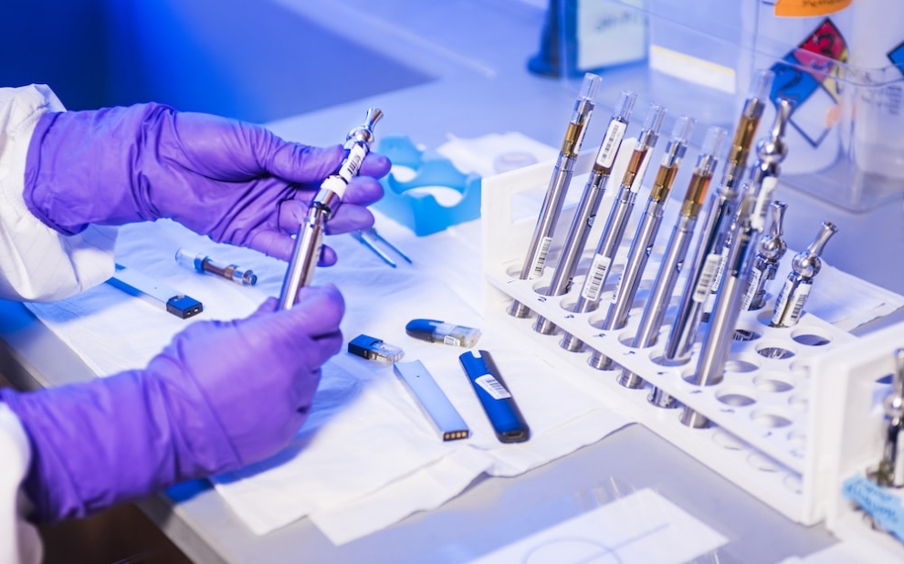 Person collecting clinical data samples