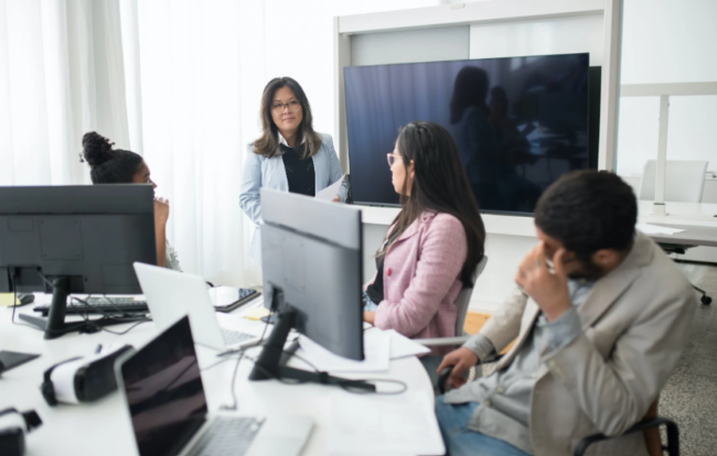training-program On-going training program in a conference room.