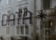 a window with a data sign.